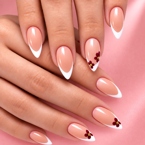 Cherry Èclat Medium Almond Press On Nails | Set of 24 reusable nails
