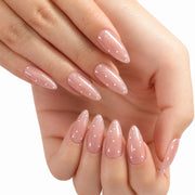 Pink Polka Bliss Medium to Long Almond Press On Nails | Set of 24 reusable nails
