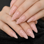 Pink Polka Bliss Medium to Long Almond Press On Nails | Set of 24 reusable nails