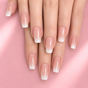 Frosted Glitter Short/Medium Square with softly rounded corners Press On Nails | Set of 24 reusable nails