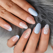 Ocean Pearl Medium Almond Press On Nails | Set of 24 reusable nails