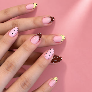 Polka Pop Medium Almond Press On Nails | Set of 24 reusable nails