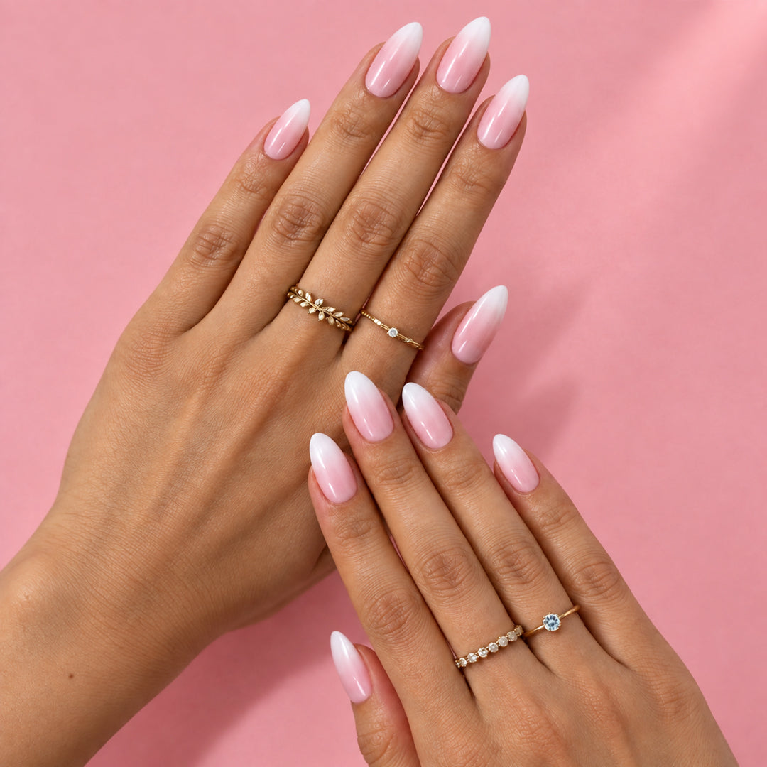 Ivory Kiss Medium - Long Almond, Press On Nails | Set of 24 reusable nails