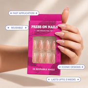 Pink Polka Bliss Medium to Long Almond Press On Nails | Set of 24 reusable nails