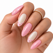 Sugar Blossom | Medium Almond, Press On Nails | Set of 24 reusable nails