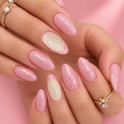 Sugar Blossom | Medium Almond, Press On Nails | Set of 24 reusable nails
