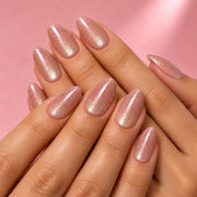 Rosé Shimmer Medium - Long Almond, Press On Nails | Set of 24 reusable nails