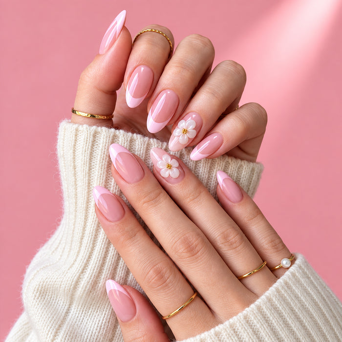 Rosè Medium Almond Press On Nails | Set of 24 reusable nails