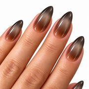 Espresso Haze Medium - Long Almond Press On Nails | Set of 24 reusable nails