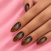 Espresso Haze Medium - Long Almond Press On Nails | Set of 24 reusable nails