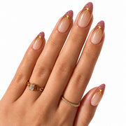 Stardust Rosè Medium Almond Press On Nails | Set of 24 reusable nails