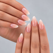 Peach Veil Medium Almond Press On Nails | Set of 24 reusable nails