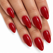 Crimson Kiss Short to Medium Almond Press On Nails | Set of 24 reusable nails