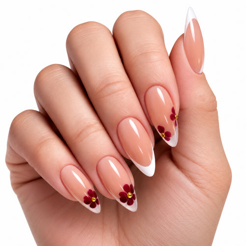 Cherry Èclat Medium Almond Press On Nails | Set of 24 reusable nails