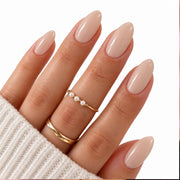 Vanilla Kiss Medium Almond Press On Nails | Set of 24 reusable nails