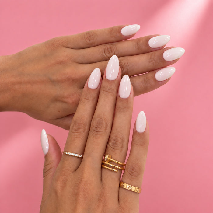 Vanilla Kiss Medium Almond Press On Nails | Set of 24 reusable nails