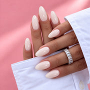 Vanilla Kiss Medium Almond Press On Nails | Set of 24 reusable nails