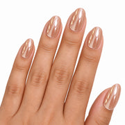 Champagne Glaze Short to Medium Almond Press On Nails | Set of 24 reusable nails