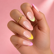 Sun-kissed tips | Medium Almond, Press On Nails | Set of 24 reusable nails