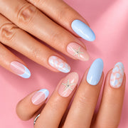 Ocean Pearl Medium Almond Press On Nails | Set of 24 reusable nails